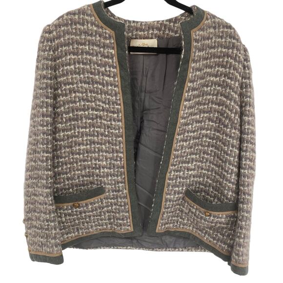 🧥 Abe Schrader Vintage Women’s Wool Blend Tweed Jacket Blazer USA Sz 16 - Picture 1 of 8